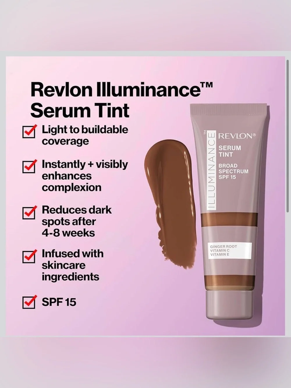 Revlon Illuminance Tinted Serum,Triple Hyaluronic Acid,SPF 15,301 Cool Beige